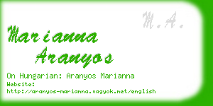 marianna aranyos business card